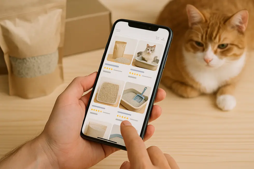 Explore diverse cat litter types available online, each with unique properties.