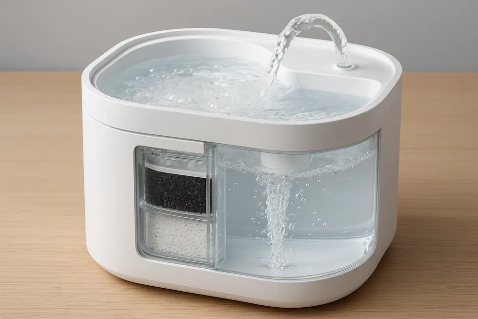 Máy lọc nước không dây mang lại sự an toàn và tiện lợi cho thú cưng.