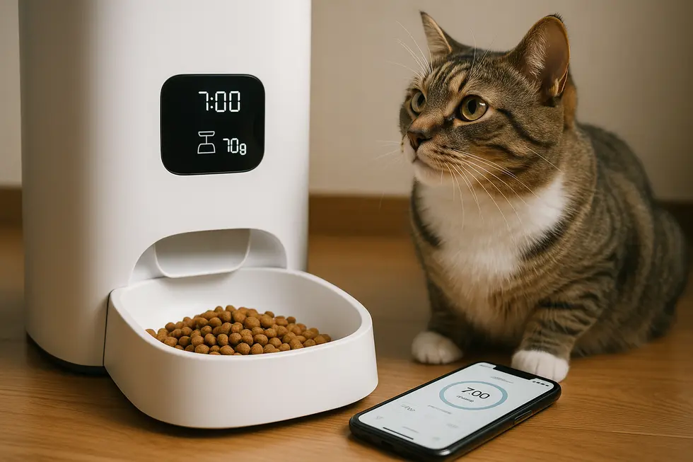 Máy cho mèo ăn định lượng tích hợp công nghệ hiện đại mang lại tiện ích vượt trội.
