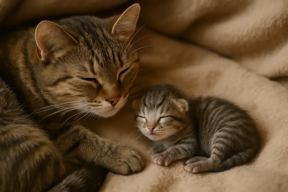 Mèo con sơ sinh cần môi trường an toàn và ấm áp trước khi tắm.