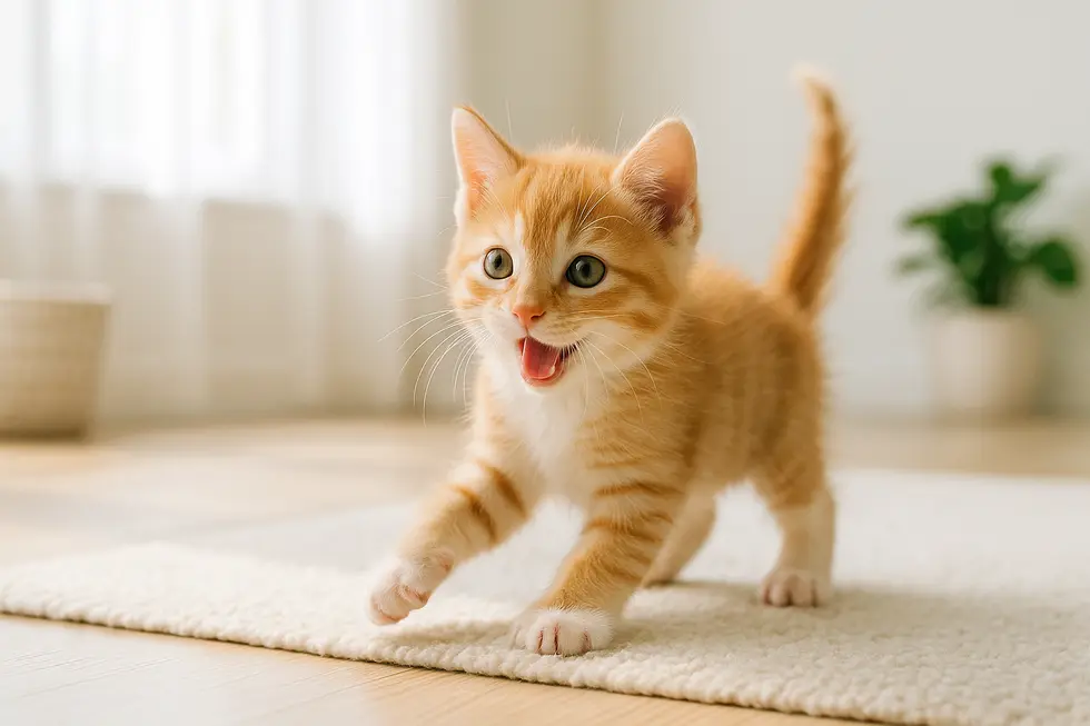 METAPETS Việt Nam Mèo con vui vẻ trong không gian sống sạch sẽ và sáng sủa.