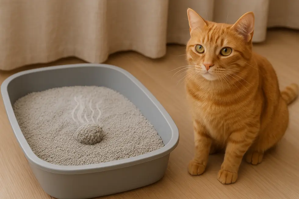 Different materials used in clumping cat litter.