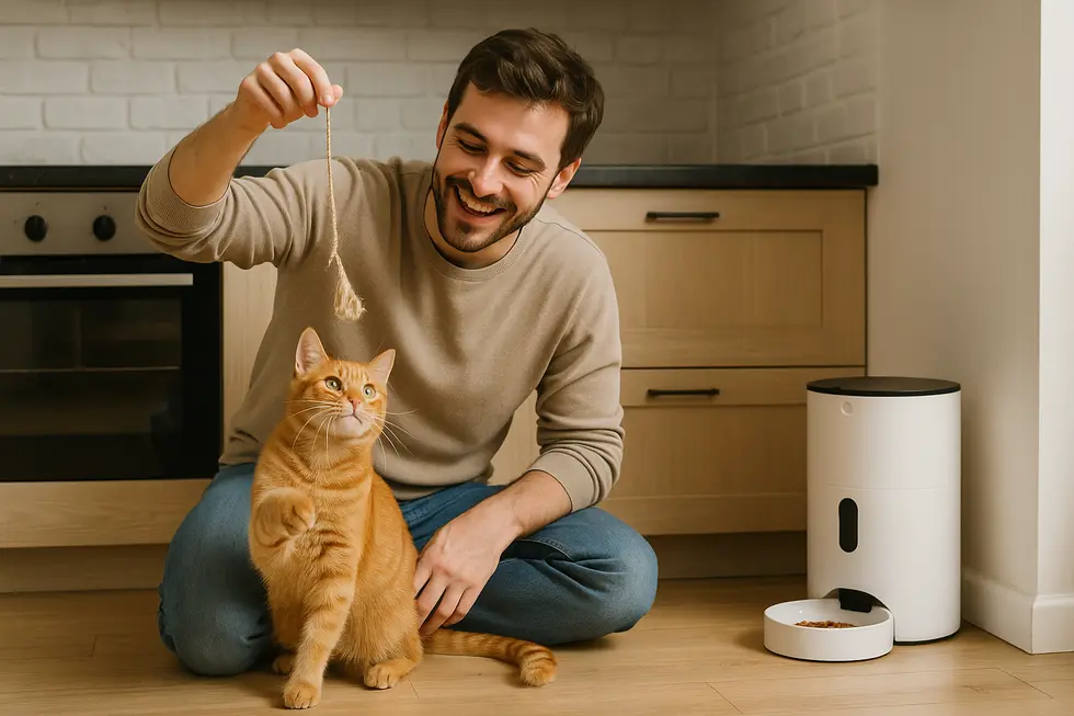 Máy cho mèo ăn kết nối wifi với tính năng điều khiển thông qua màn hình tiên tiến.