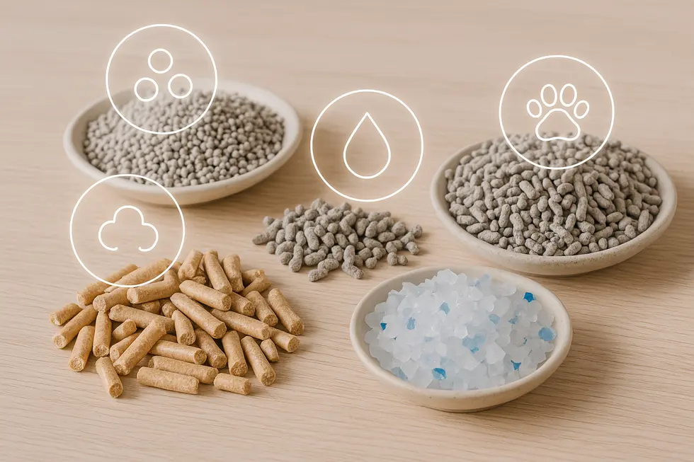 Explore diverse cat litter types available online, each with unique properties.