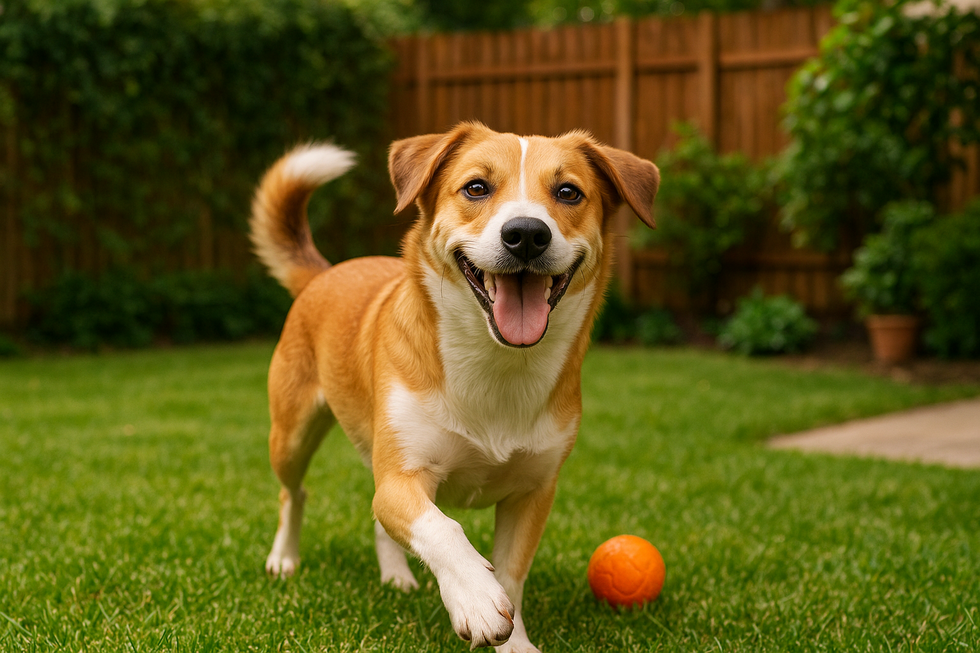 METAPETS Việt Nam https://metapets.vn Chú chó hạnh phúc trong khu vườn sạch sẽ và xinh đẹp.