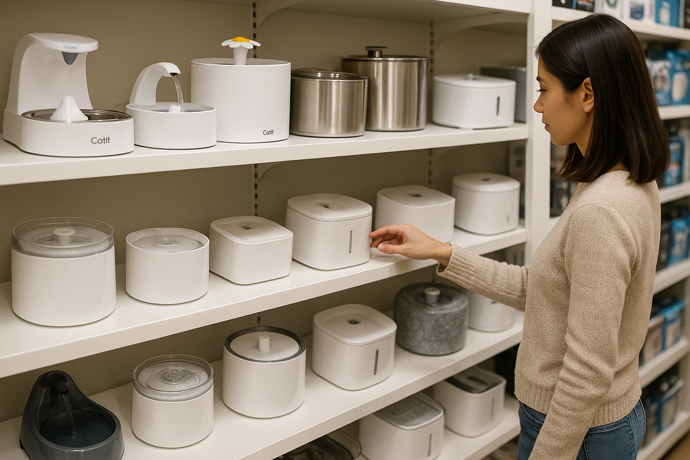 Mèo đang tận hưởng nước từ máy lọc nước chạy 24/7.