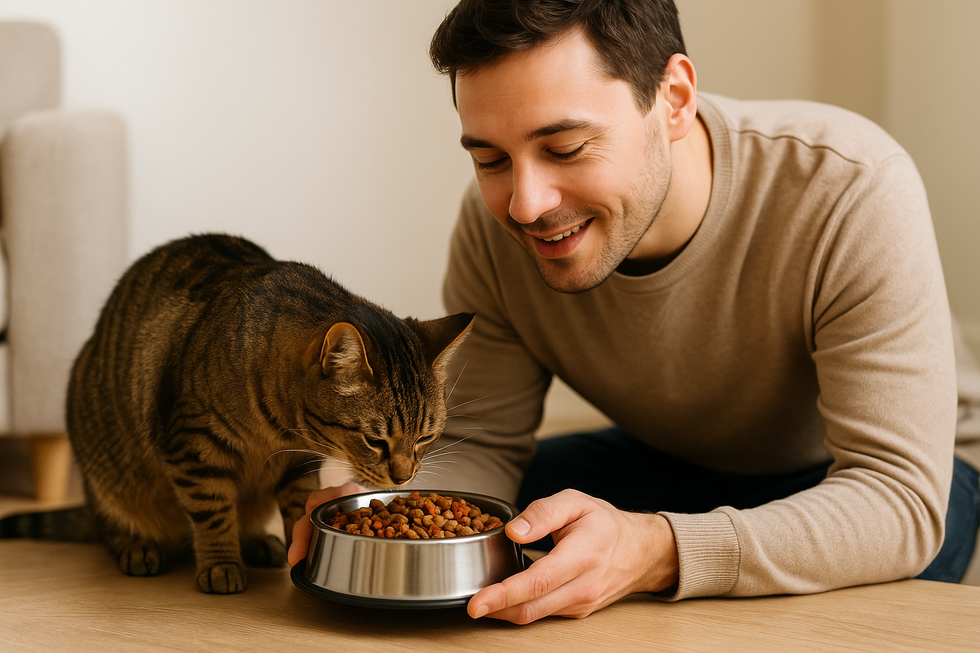 Chú mèo nằm yên bình trên ghế sofa, tượng trưng cho tuổi thọ trung bình của mèo.