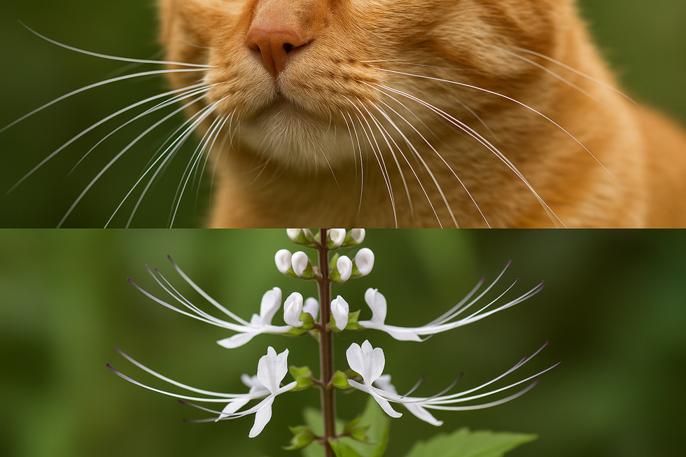 Hình ảnh râu mèo mọc lại sau chu kỳ tự nhiên.