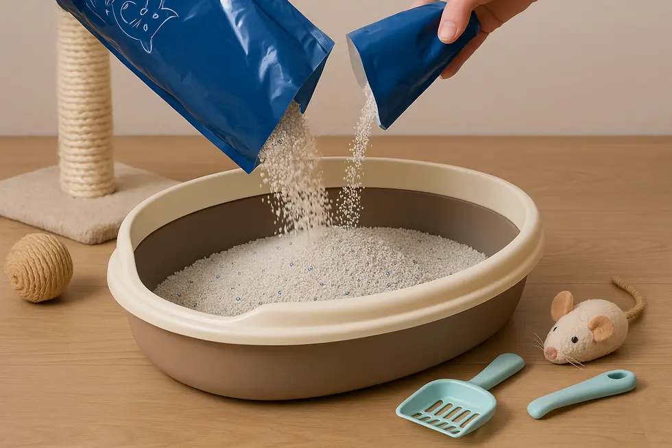 Cát EmilyPets mùi thơm giúp kiểm soát mùi hôi hiệu quả nhưng có thể không phù hợp với tất cả các mèo.