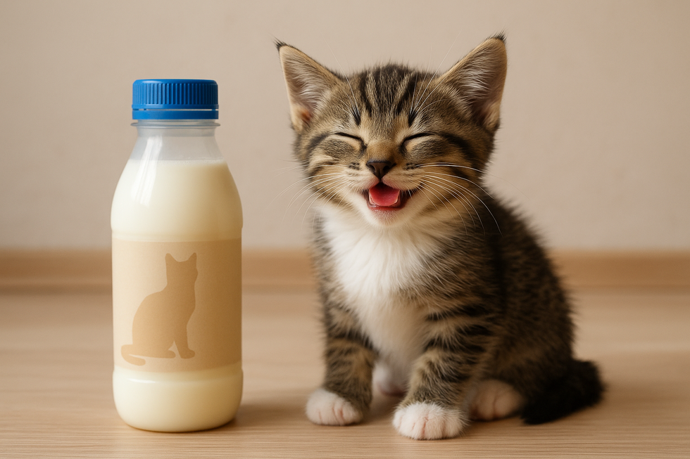 Minh họa hệ tiêu hóa của mèo và vấn đề lactose.