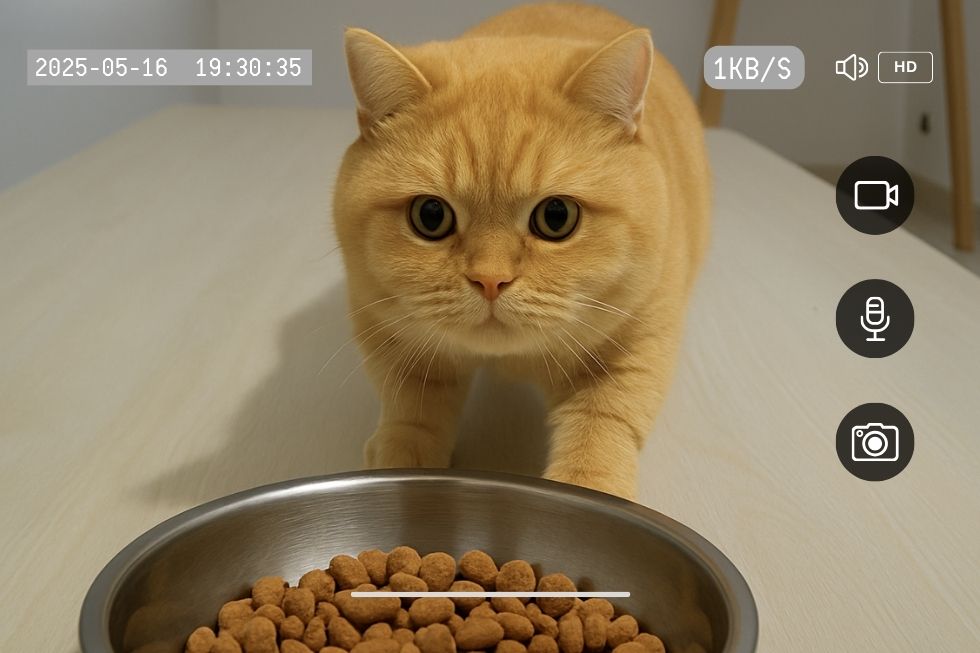 METAPETS Việt Nam https://metapets.vn Máy ăn metaPet với camera tích hợp được đặt trong nhà, thể hiện sự tiện ích và tính hiện đại.