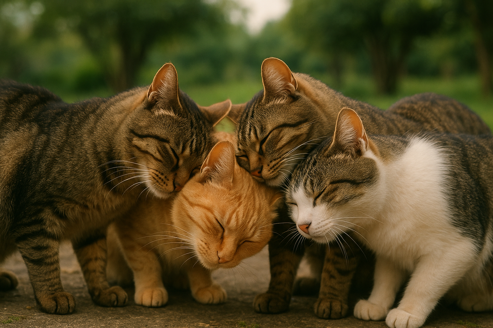 Mèo dùng hành động dụi đầu để đánh dấu chủ quyền bằng pheromone.