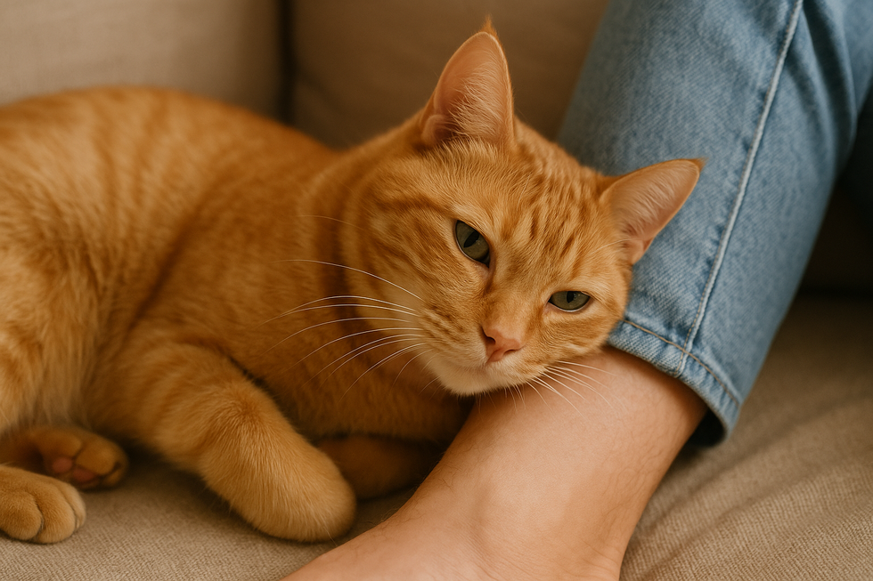 Mèo dùng hành động dụi đầu để đánh dấu chủ quyền bằng pheromone.