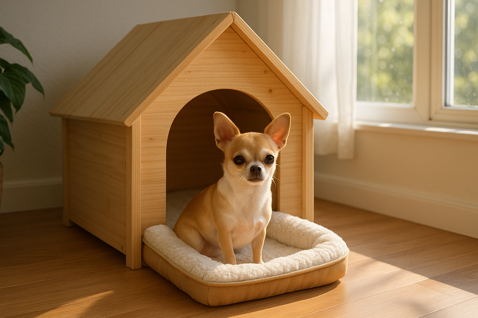 Chihuahua trong môi trường sống sạch sẽ với ánh sáng tự nhiên.