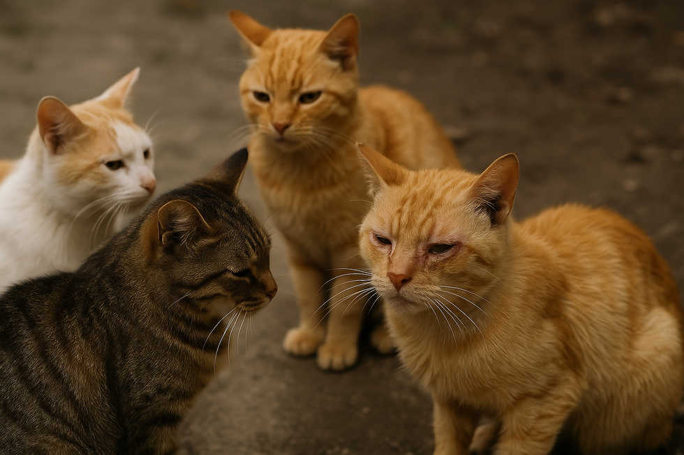 Mèo với bụng to, một triệu chứng của FIP.