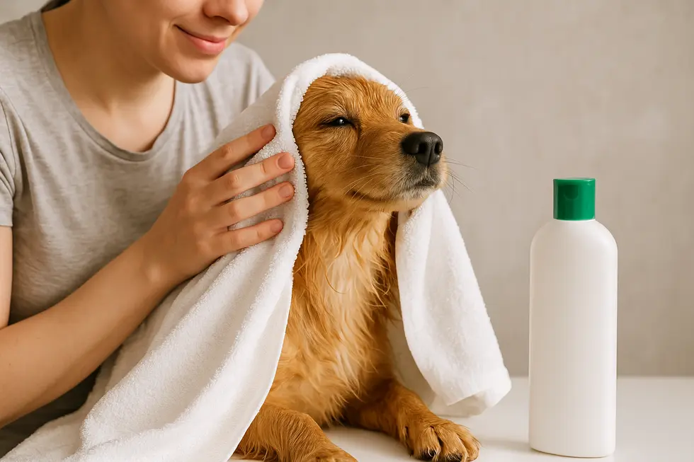 Chó và mèo dễ bị viêm da trong điều kiện ẩm ướt mùa mưa.