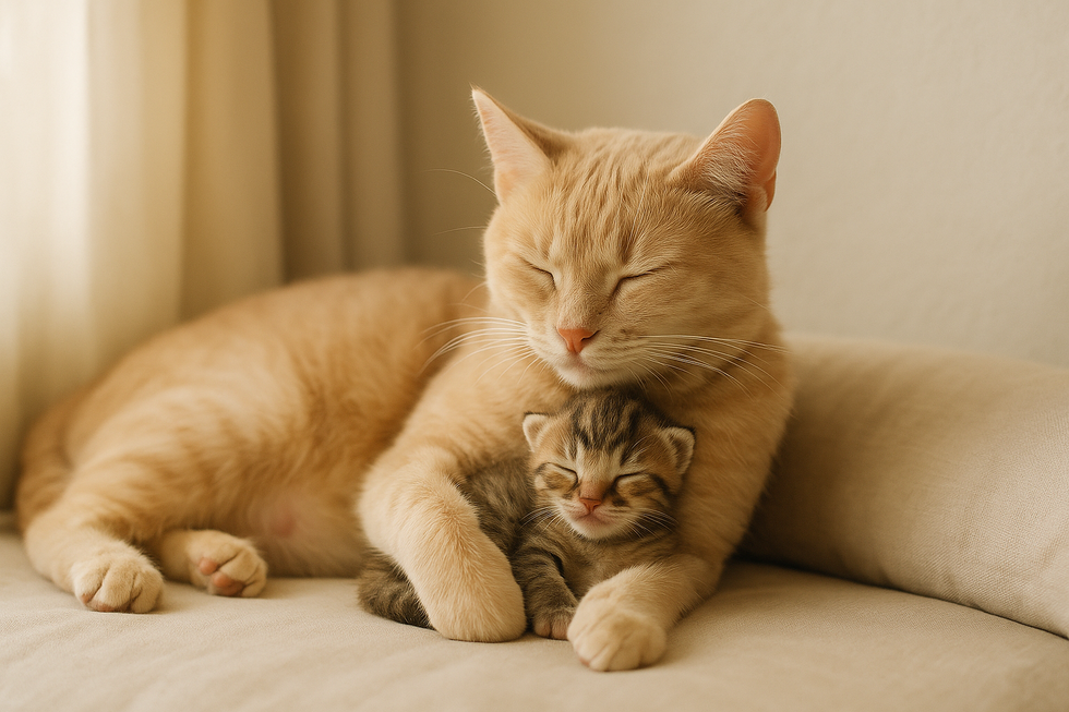 METAPETS Việt Nam https://metapets.vn Mèo mẹ và con cùng nghỉ ngơi trong cảnh yên tĩnh.