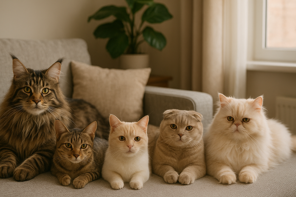 METAPETS Việt Nam https://metapets.vn Hình ảnh mô tả các giống mèo hiền lành cùng sống trong căn hộ chung cư.