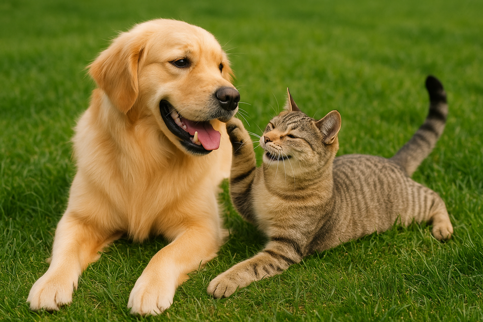 METAPETS Việt Nam https://metapets.vn Hình ảnh chú chó và mèo cùng chơi đùa với bộ lông sạch sẽ.