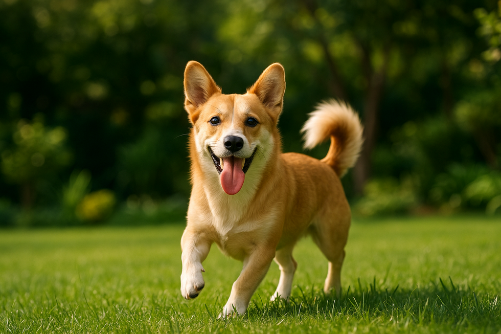 METAPETS Việt Nam https://metapets.vn Chó đang vui đùa trong vườn, biểu hiện sự khỏe mạnh và hạnh phúc.