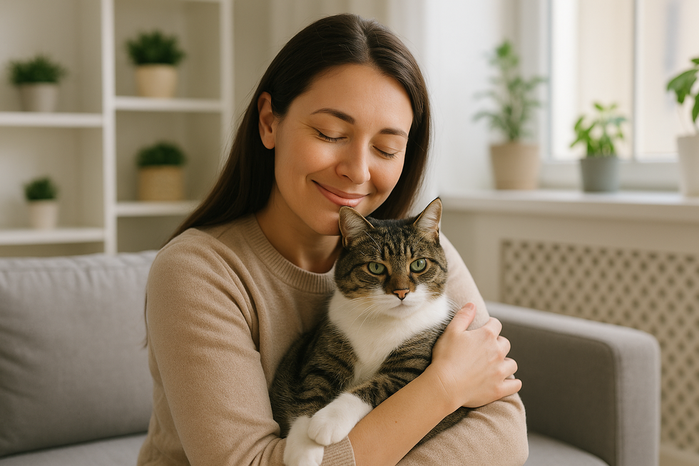 METAPETS Việt Nam https://metapets.vn Người nuôi thú cưng ôm mèo của mình, biểu tượng của sự an toàn và sức khỏe.