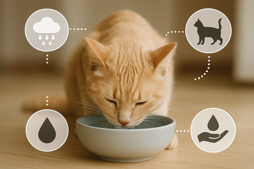 METAPETS Việt Nam https://metapets.vn Hình ảnh một con mèo uống nước từ bát sạch, biểu thị tầm quan trọng của nước đối với sức khỏe của mèo.