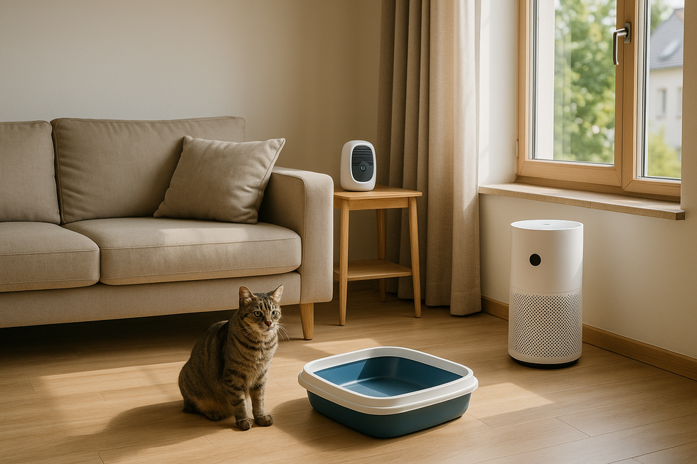 METAPETS Việt Nam https://metapets.vn Một phòng khách với thiết bị khử mùi trong ánh sáng tự nhiên.