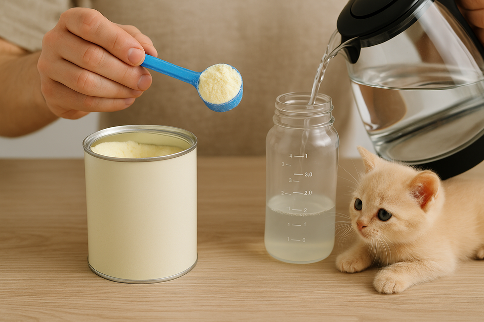 Newborn kittens require special formula milk.