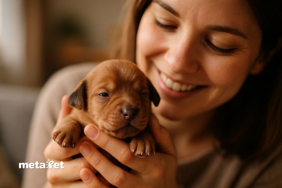 chó con mới mở mắt ti hí