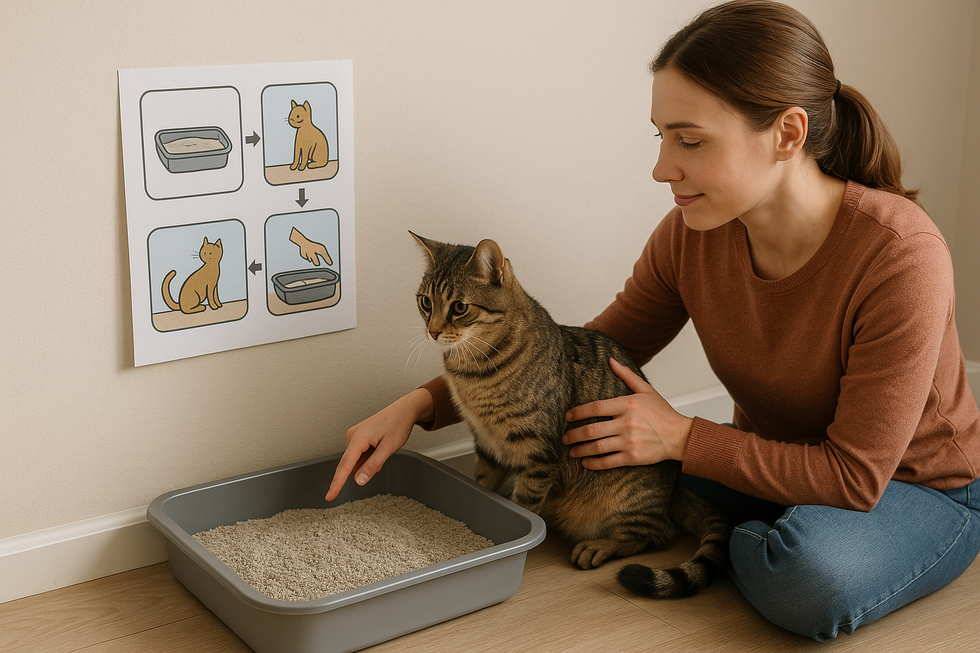 Chọn khay cát và dụng cụ phù hợp là bước đầu tiên cần thiết.