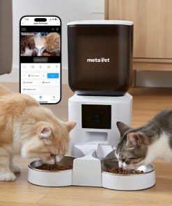 Máy Cho Ăn Tự Động Thông Minh Cho Thú Cưng metaPet HARMONY 700 Pro – 7L, Wifi, Camera, Bát Đôi, Màu Trắng