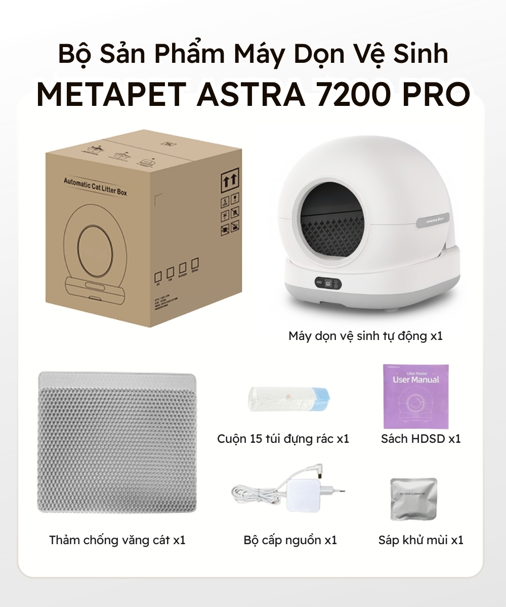Máy Dọn Vệ Sinh Tự Động Cho Mèo METAPET ASTRA 7200 Pro - Hình ảnh 8
